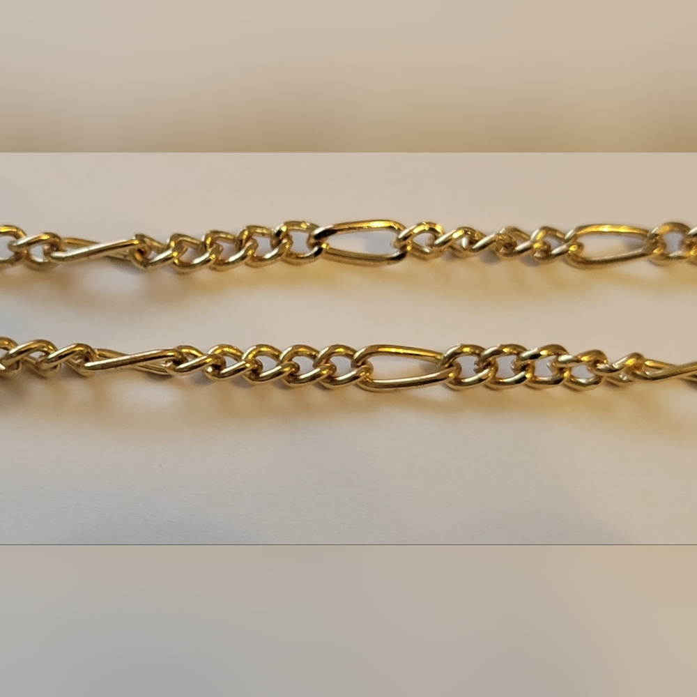 EUC 18K GP Figaro Chain Necklace and Bracelet Set - Picture 6 of 11